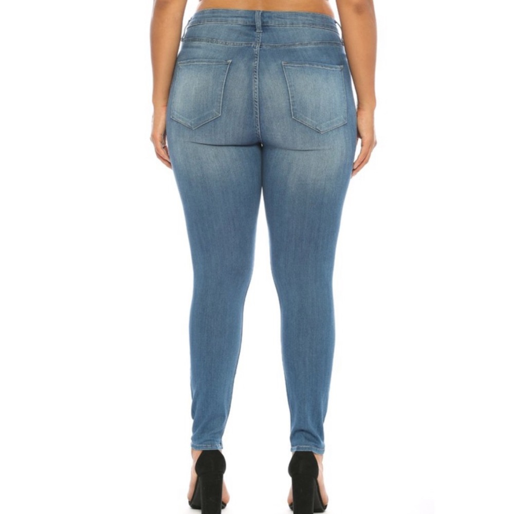 Medium Denim Rayon Skinny - Picture 3 of 4